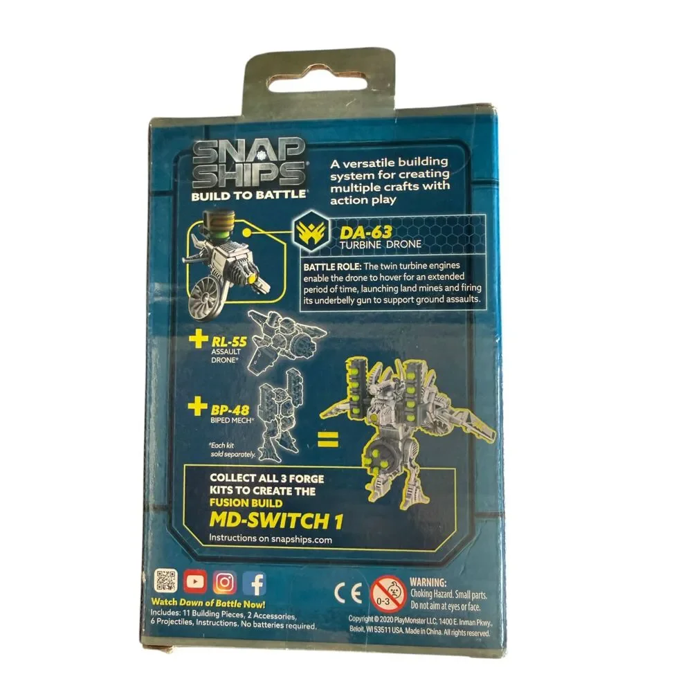 Snap Ships DA-63 Turbine Drone Build To Battle PlayMonster 9517 New Sealed